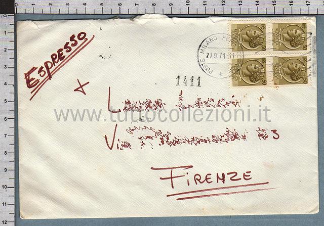 Collezionismo di storia postale buste viaggiate affrancatura tariffe postali degli anni 1970-79